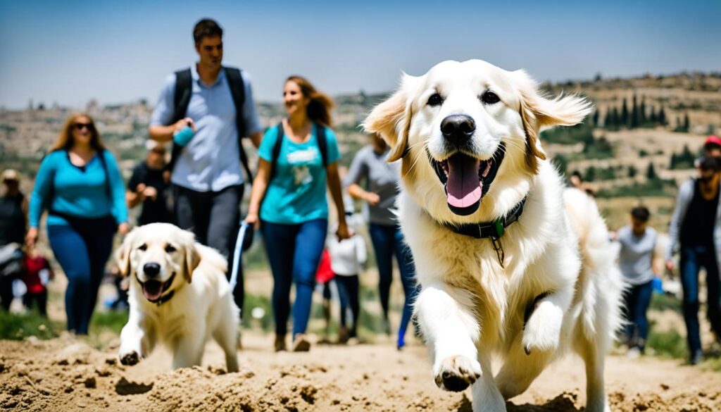 Ausbildung und Sozialisierung eines weißen Golden Retrievers