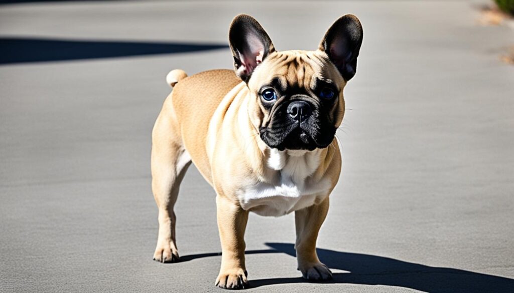 Französische Bulldogge mit blauen Augen