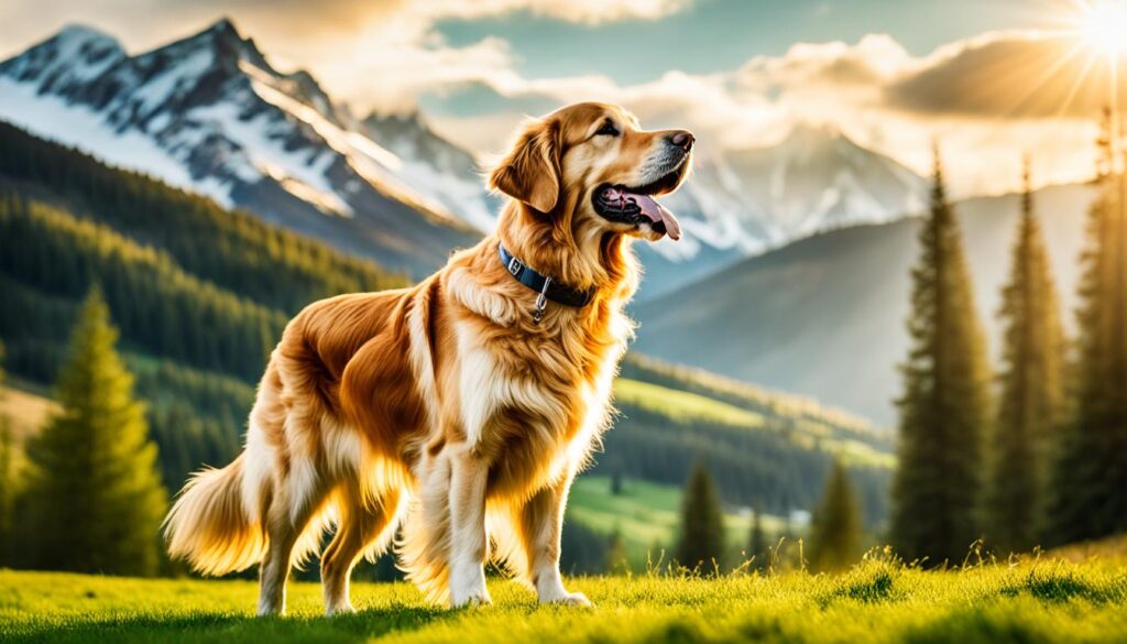 Golden Retriever mit goldener Mähne