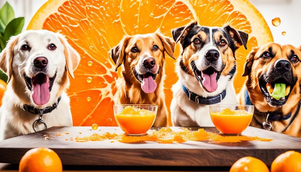 Hunde und Orangen