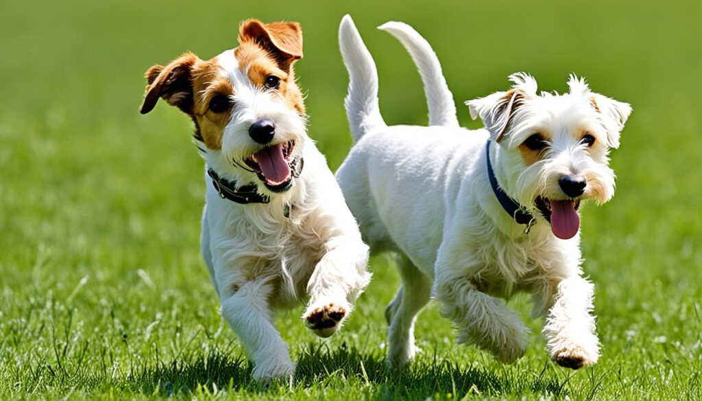 Mischlings-Hunde mit Spaniel-Foxterrier-Verbindung