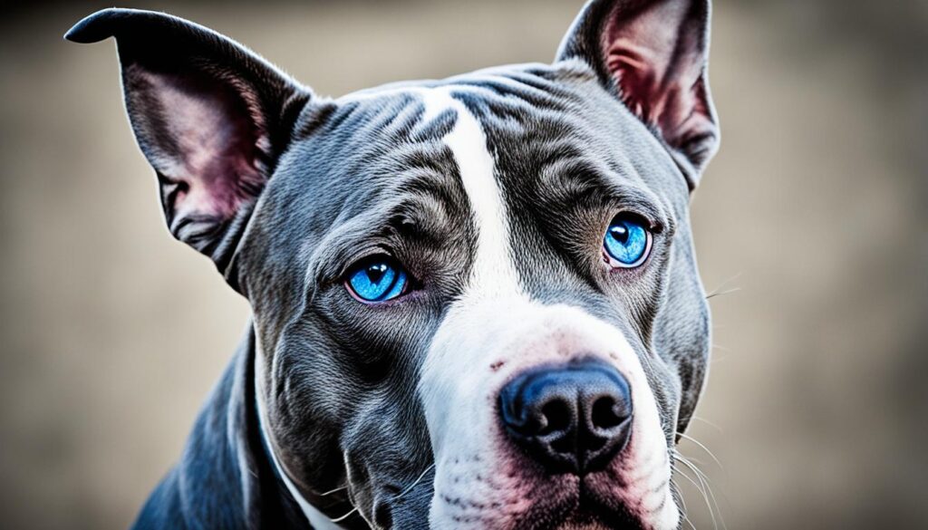 Pitbull mit blauen Augen
