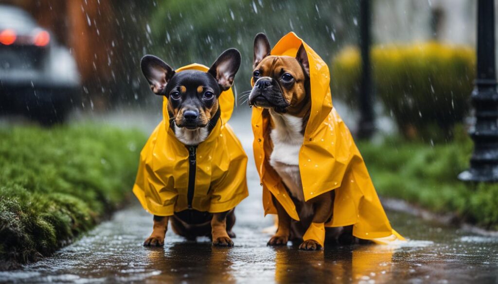 Regenmantel für Dackel und französische Bulldoggen Regenmantel für Dackel und französische Bulldoggen