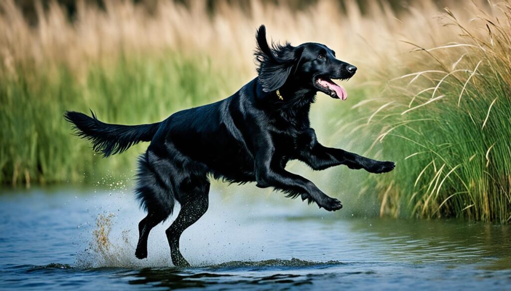 Flat-Coated Retriever in Aktion