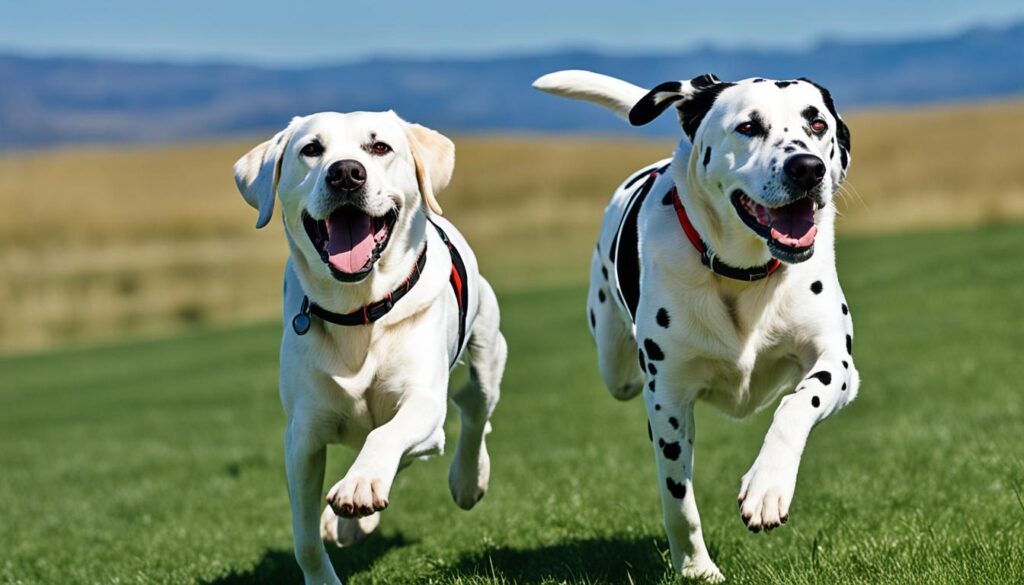 Gesunde Labradors und Dalmatiner