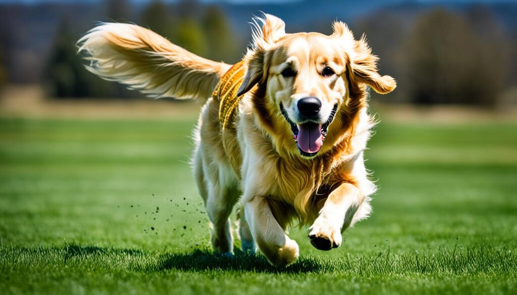 Golden Retriever beim Apportieren