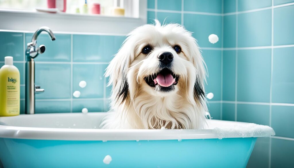 Hund im Badezimmer