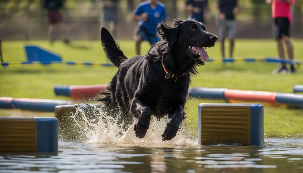Training eines Flat Coated Retrievers