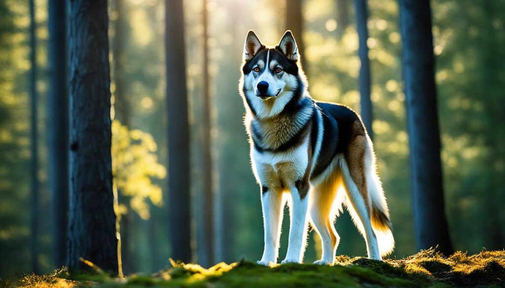 Westsibirischer Laika bei der Jagd