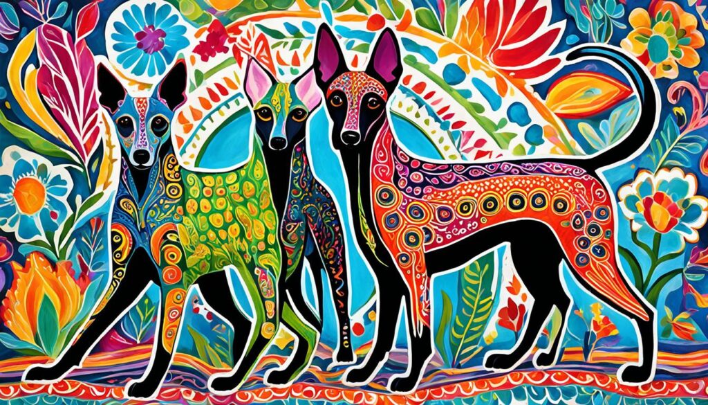 Xoloitzcuintle und Alebrijes