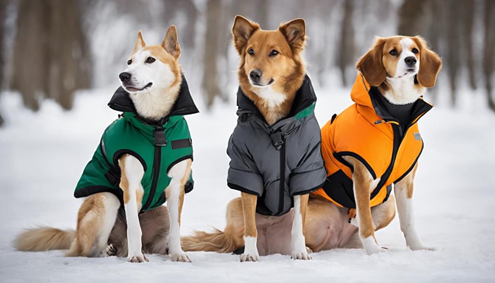 auswahl von winterbekleidung f r hunde