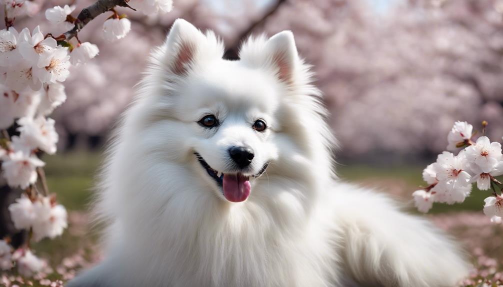 fluffy white japanese dog