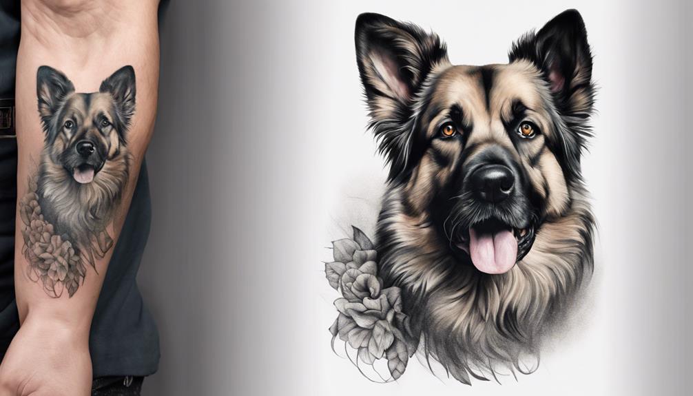 realistic dog portrait tattoo