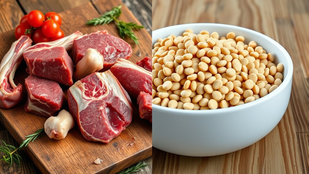 Rohes versus kommerzielles Tierfutter