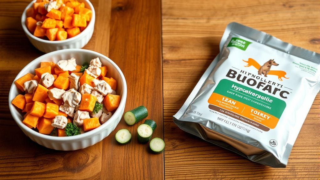 Auswahl zwischen hausgemachten und kommerziellen hypoallergenen Diäten