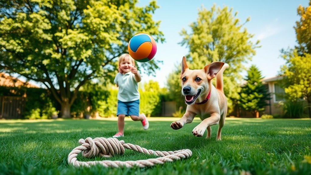 klassische Hund- und Kinderspiele
