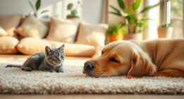 Hund und Katze leben friedlich zusammen