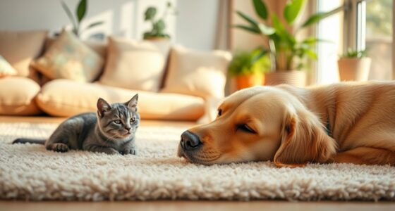 Hund und Katze leben friedlich zusammen