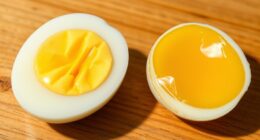 Hunde, die gekochte Eier essen