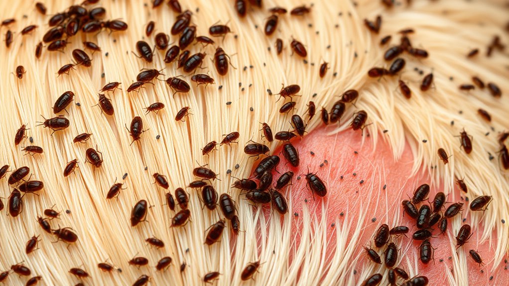 sofortige Flohbefallsreaktion