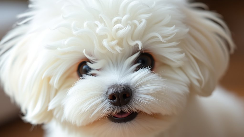 freudiger flauschiger weißer Begleiter