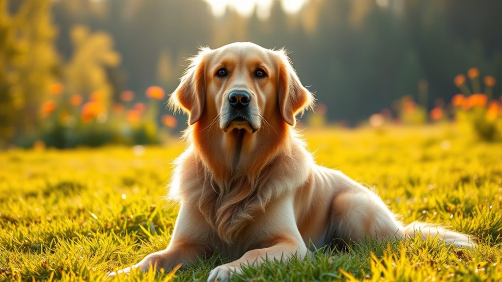 lebendiger liebevoller Golden Retriever