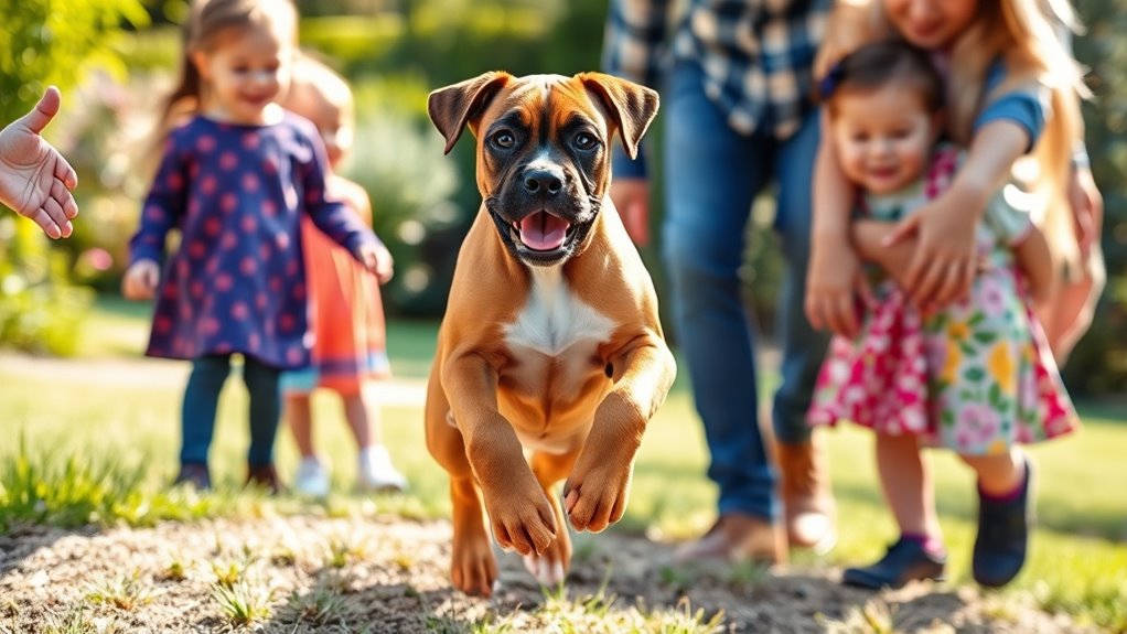 liebende schützende intelligente Familienhunde