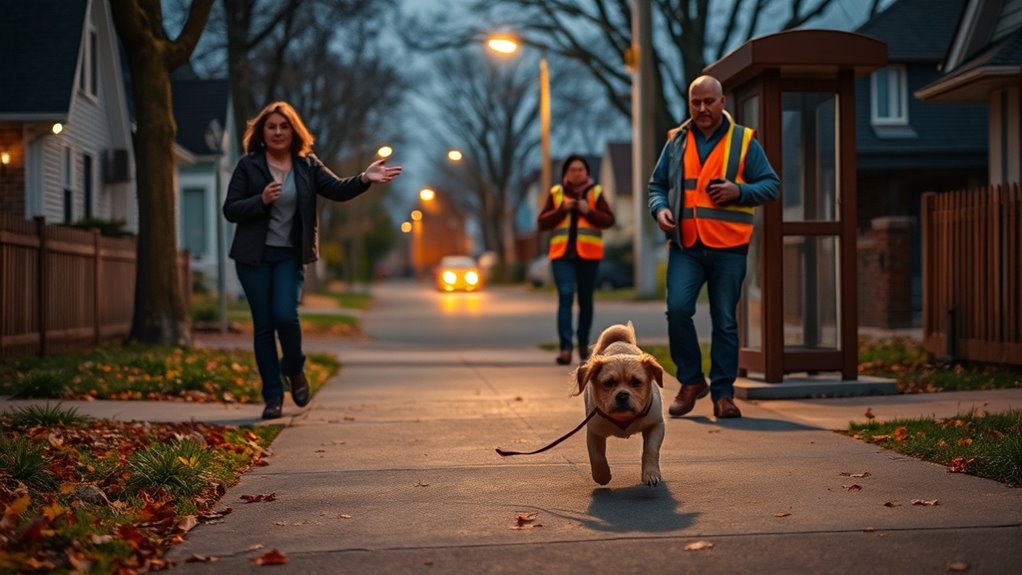 Benachrichtige die Behörden und die Gemeinschaft