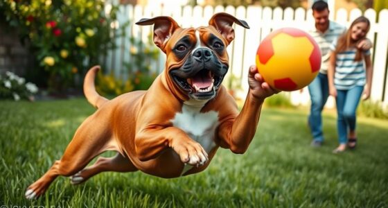 verspielter muskulöser Familienhund