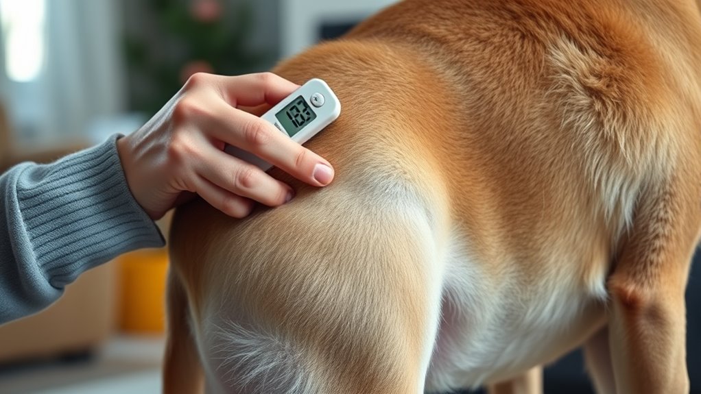 Hund auf Temperaturmessung vorbereiten