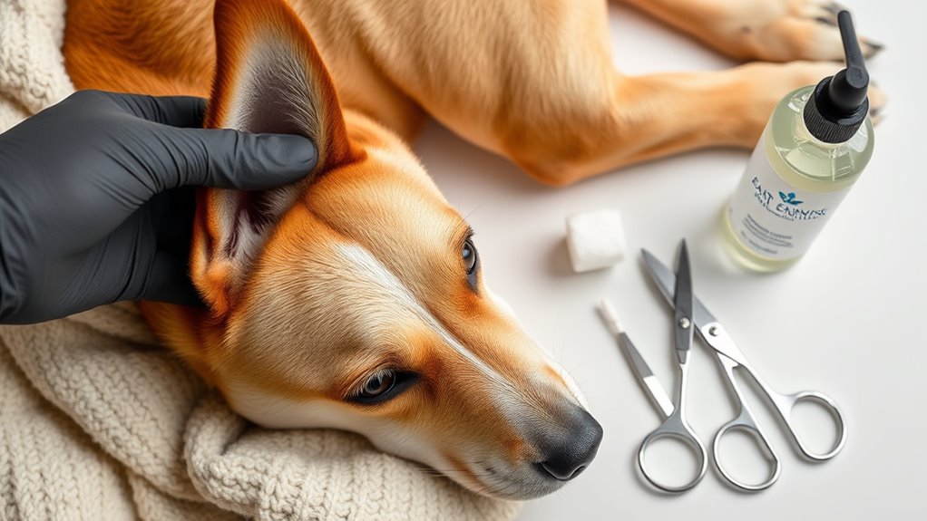 Geeignete Werkzeuge zur Reinigung der Ohren von Hunden