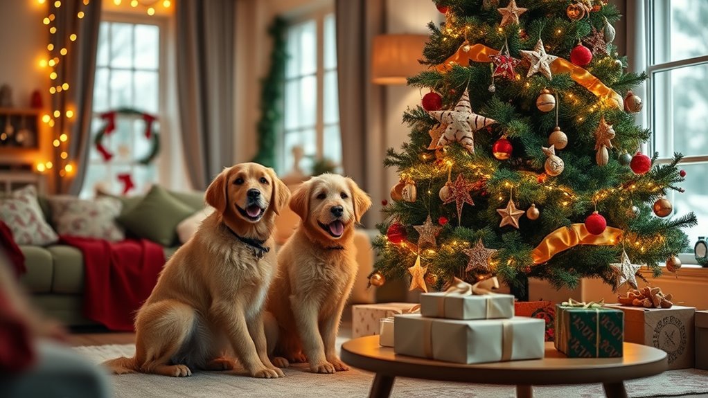 sichere Feiertagsdekorationen für Haustiere