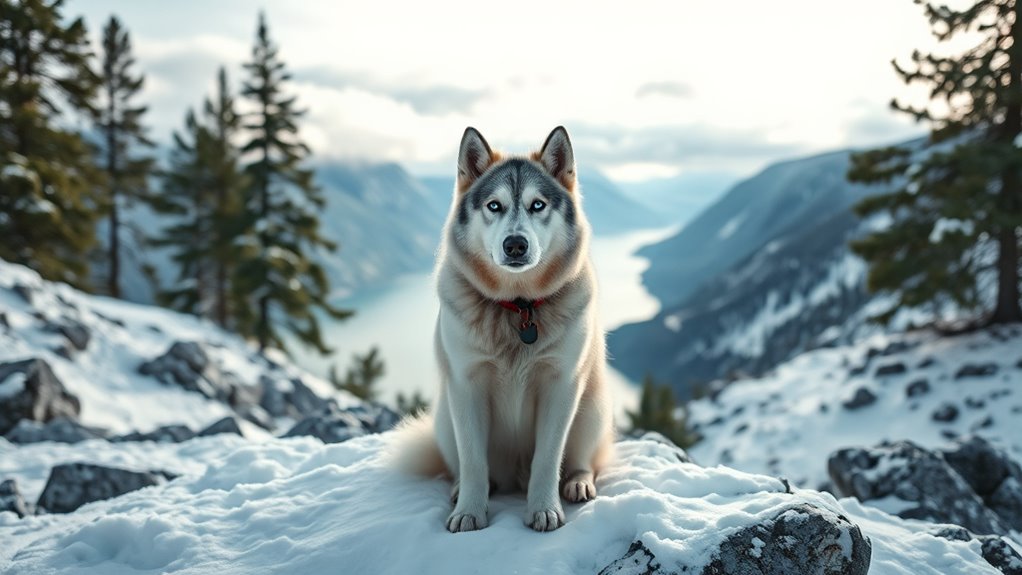 starker disziplinierter nordischer Hund
