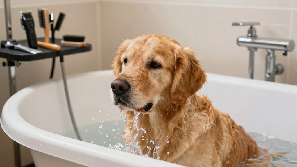 Hundebad- und Pflegeutensilien