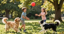 Kinder und Hunde spielen sicher