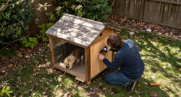 Win World Introduces Walk-In Wooden Dog House With Covered Run And Exterior Storage
